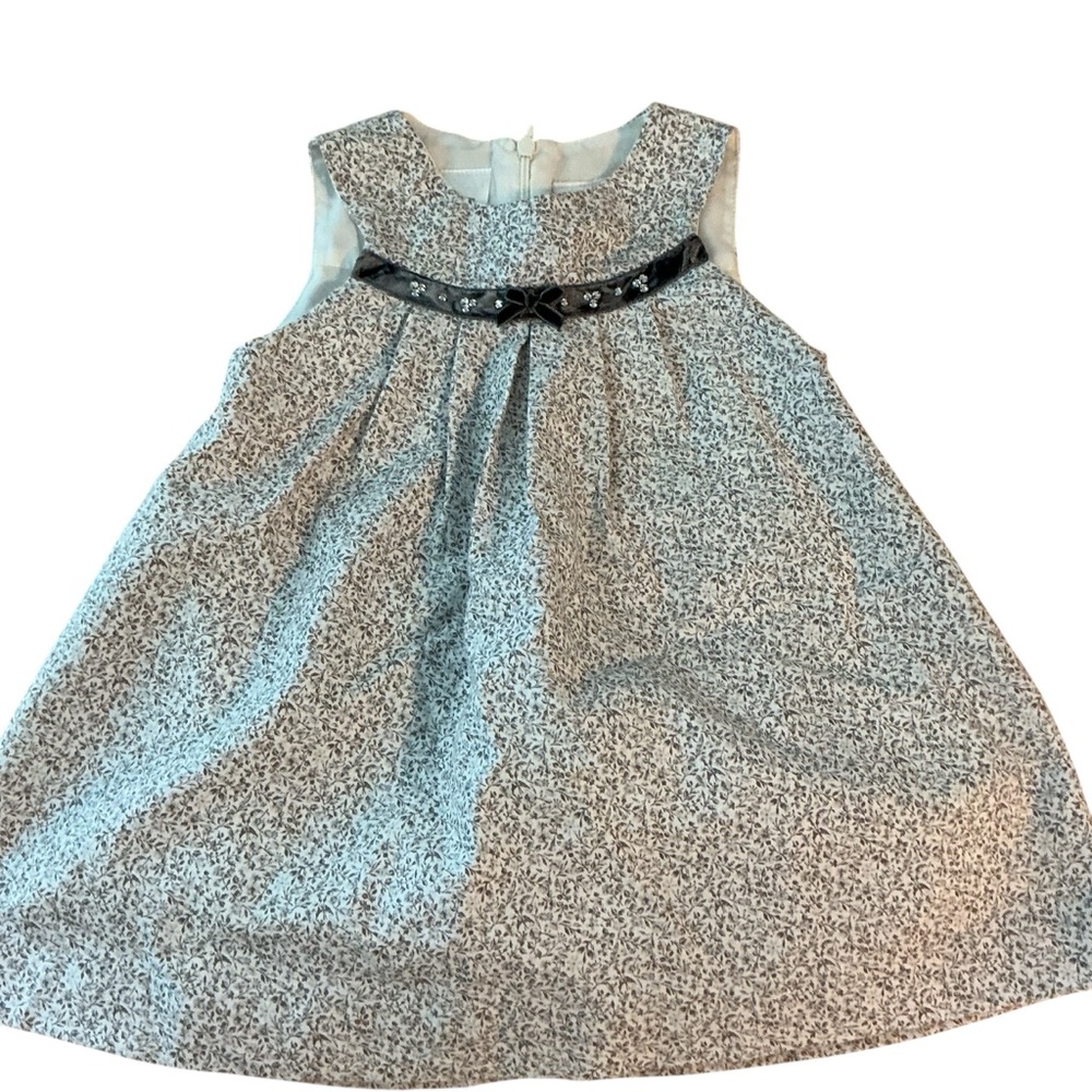 Sarah Louise Baby Girl Toddler 18 months Silver and White Dress